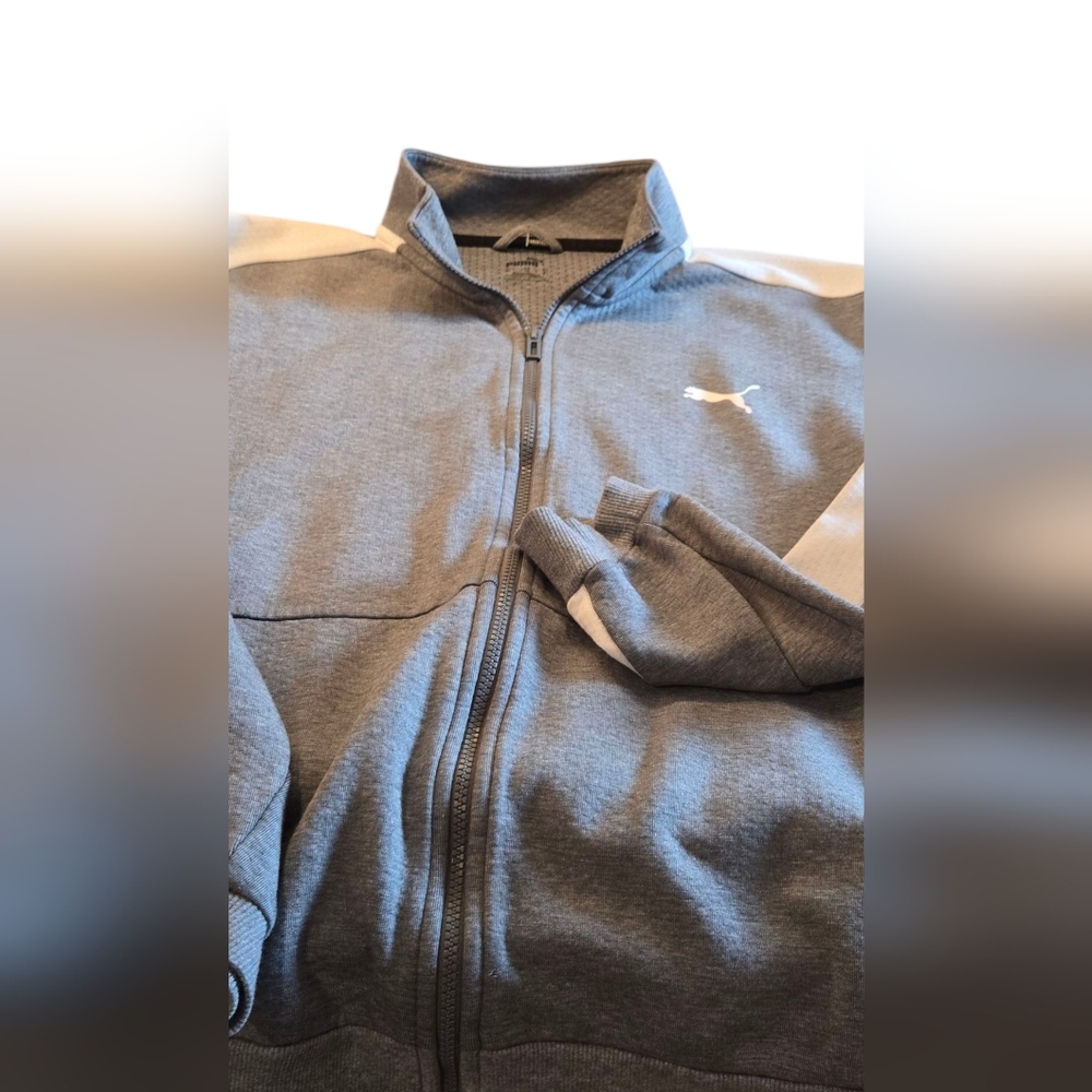 Puma Zip-up Sweatshirt Gray/White Size XL